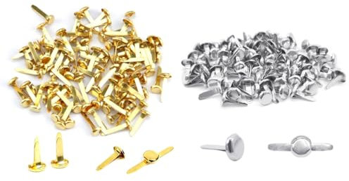 Ceeyoll 200 Stücke Musterbeutelklammern Rundkopfklammern Musterbeutelklammern Mini Klammern Muster Runde Klammer Aus Metall Mit Rundem Kopf für Scrapbook Papier und Heimwerkerarbeiten DIY Kunstha