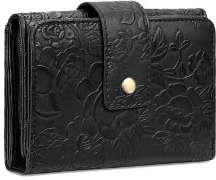 SENDEFN Portafoglio Donna Portamonete con Blocco RFID Portafogli da Donna in Pelle con Cerniera Portamonete e 11 Porta Credito Carte