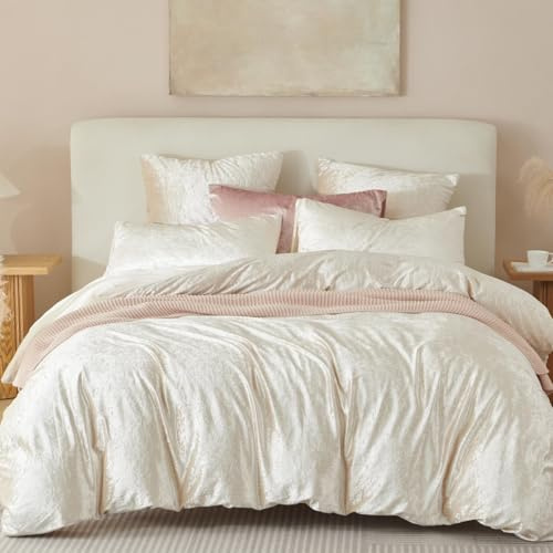 Lanqinglv Beige Bettwäsche 220x240 cm Biber Flauschig Glänzend Plüsch Flanell Winter Warme Wendebettwäsche Set ÖKO-TEX Bettbezug mit Reißverschluss und 2 Kissenbezug 80x80cm