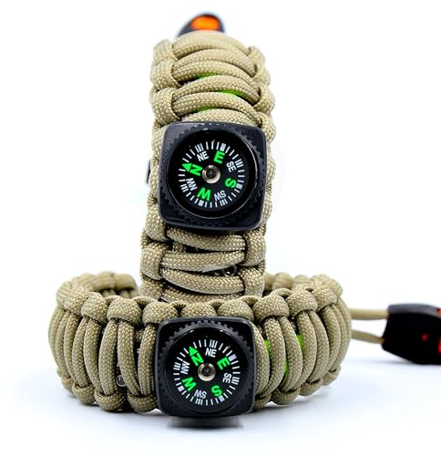 Survival-Armband für Outdoor/Angeln, multifunktionales Angel-Überlebens-Set mit Angelschnur, Gewichten, Schwimmern, Haken, Sicherheitsnadeln, Wirbeln und Alkohol-Pad, Einheitsgröße, Polyester, Kein