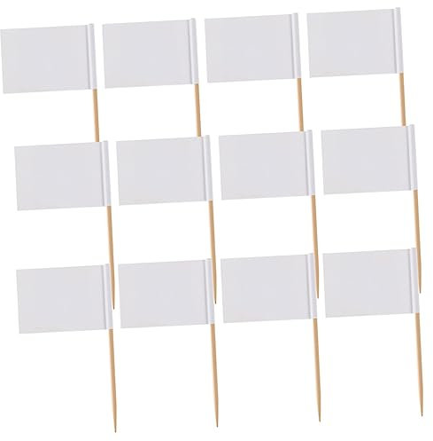 Cabilock 200piezas Banderillas para Decoración De Cupcakes y Cócteles Palillos De Pastel para Fiestas Etiquetas Personalizables para Snacks y Aperitivos