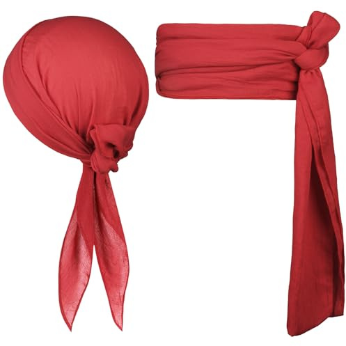 Alaoo Piraten Accessoires Set, Piratenkapitän Kostümzubehör, Rot,2Set | Piraten-Design-Accessoires für Karneval Cosplay Party Halloween
