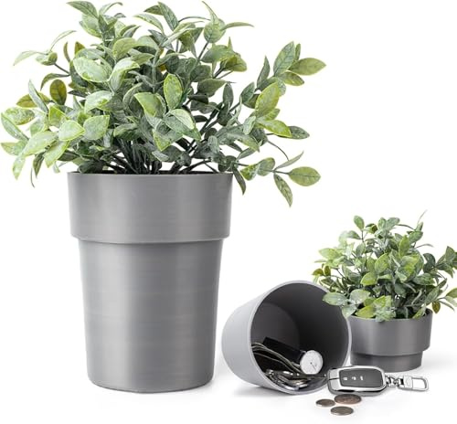 Cofre en forma de maceta con plantas, fuerte oculto, llave para ocultar dinero y objetos, caja de secreto para exterior, jardín, oficina