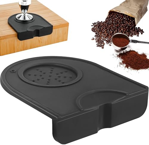 FLZONHUT Kaffee Tampermatte,Anti-Rutsch Kaffee Tamper Matte,Silikon Tamping Matte,Wasserdicht Kaffee Espresso Tamper Matte für Tamping Station Barista-Tool Home Kitchen Bar Cafe 14 cm x 12,5 cm