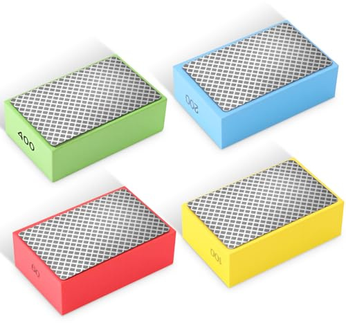 4 unidades de lijadora de cristal, almohadilla de lijado manual de diamantes, juego de bloques de lijado, almohadillas de pulido de diamante para azulejos de cerámica de piedra, vidrio esmerilado