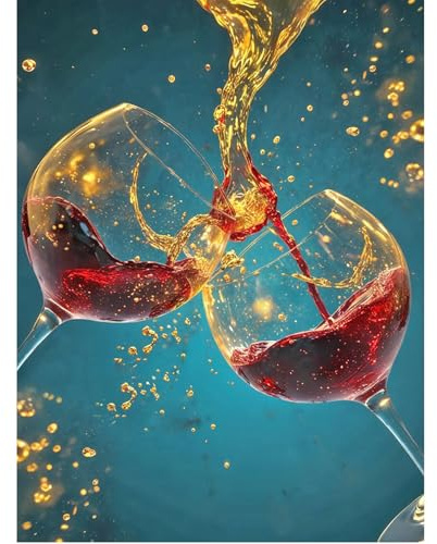 SHEGZHUC 40 x 50 cm Diamond Painting Calice da vino per adulti champagne, pittura con diamanti per vino, mosaico ricamo a punto croce, idea regalo, decorazione da parete per camera da letto, soggiorno