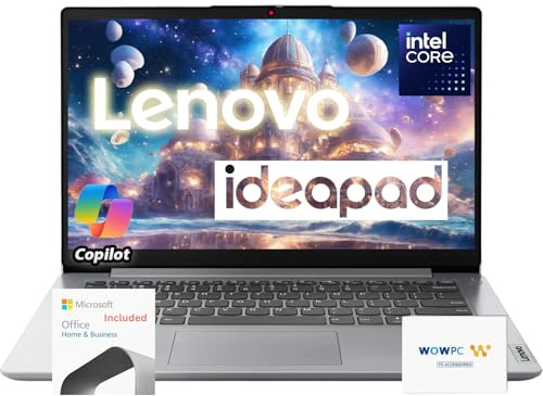 Lenovo Ordinateur portable IdeaPad 14 • Processeur Intel Quad-Core • Microsoft 365 • Copilot AI • Écran antireflet de 14 po • 4 Go de RAM • Stockage 1,2 To (SSD 256 Go + OneDrive 1 To) • Windows 11