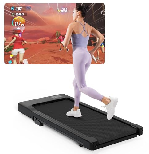 Superun Raceable Walking Pad with App Control, Under Desk Treadmill for Smart Devices with Training Courses and AI Training, Max 136KG 159KG Suitable for Heavy People, Door to Door Delivery