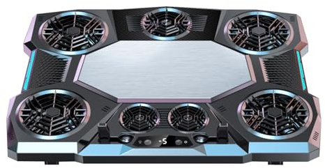 Almohadilla de refrigeración para laptop, enfriadores de laptop, ventilador de refrigeración para portátiles de 12 a 21 pulgadas, altura ajustable, reducción rápida de temperatura