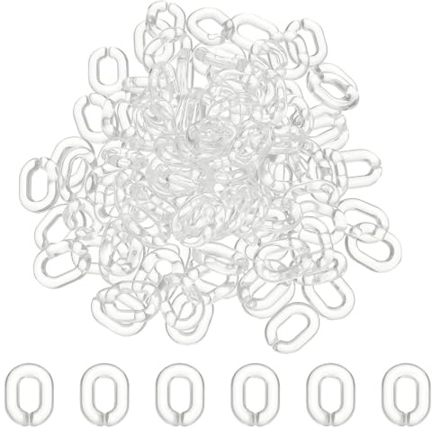 sourcing map Verbindungsringe aus Acryl, ovale Verbindungsringe, 20 mm, Schnellverbindungsringe, für Kettenherstellung, Schmuck, Armband, Halskette, Taschen, Bastelzubehör, transparent, Weiß, 100