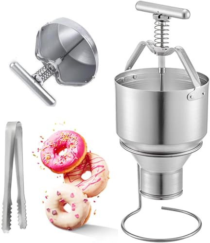 Donut Dropper Hopper Dispenser,5L Manual Donut Depositor,6 Adjustable Donut Maker with Stand Holder,for Even Donut Shaping and Batter Dispensing,for Bakery, Easy to Use