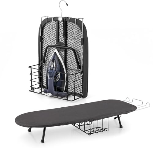Tabletop Ironing Board, Foldable Small Ironing Board with Iron Holder Portable Mini Iron Board for Small Spaces Compact Table top Small Ironing Table for Dorms, Aprtment, RVs, Travel, 32x12