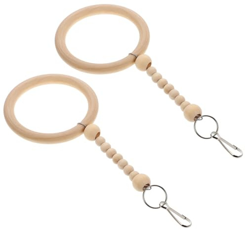 DOITOOL Columpio Masticable para Loros de Madera Natural, 2 Piezas Pequeño Columpio para Jaula, Juguete para Pájaros Mascotas, Entrenamiento para Morder y Trepar, Adecuado para Loros