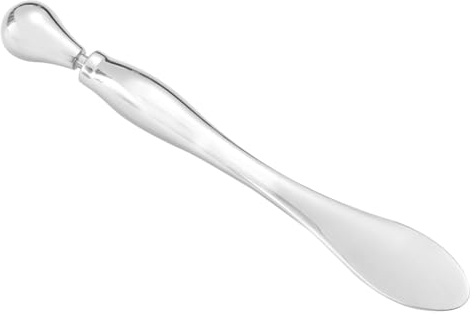 Augencreme Stift 1 Stück aus Zinklegierung, Tragbar und Praktisch | Silberfarbenes Augenmassagegerät, für Frauen und Damen, Metall Ausführung