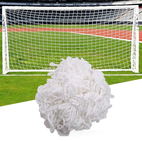 Fußballnetz, Fußballtornetz 3x2m, Robuste Tornetz, Fußballtor Netz, Weiß Vielseitiges Ersatznetz Für Fußballtor Für Sportplatz Und Freizeitsport, Polypropylen Hochfest, Sportspiel-Trainingstools