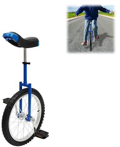 HUOMMGS enhjuling 18 tums uppgradering enhjuling med ergonomisk sadel balansträning cykel justerbar höjd för 1,2–1,55 m barn professionella inhjulingar för nybörjare, proffs unisex