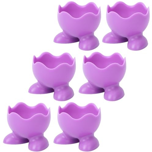 EXCEART 6 Pezzi Porta Uova in Silicone Resistente al Calore da 40℃ a 230℃ per Forno a Microonde e Cucina, Contenitore per Uova Sode Piedini Antiscivolo Colore Casuale