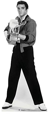 Star Cutouts, Pappaufsteller von Elvis, der mit Seiner Gitarren schießt