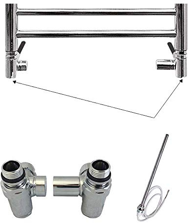 600W RICA Dual Fuel Valve Kit for Heated Towel Rails & Radiators (Valve Kit & Electric Heating Element)