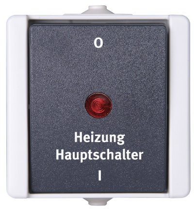 Kopp 541356004 Pro AQA Aufputz-Feuchtraum Schalterprogramm Heizungshauptschalter beleuchtet