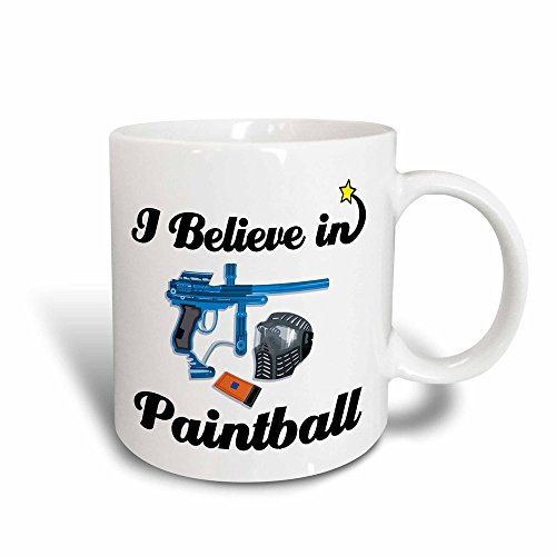 3dRose I Believe In Paintball Magische Tasse mit Transformationsfunktion, Keramik, schwarz/weiß, 11 oz