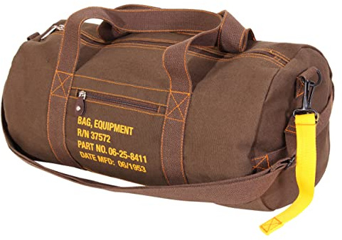 Rothco Reisetasche aus Segeltuch – Reise- und Turnbeutel aus schwerem Baumwoll-Leinen-Material – ideal für die Aufbewahrung von Ausrüstung, Kleidung und mehr, Earth Brown, 19 Inches, Classic