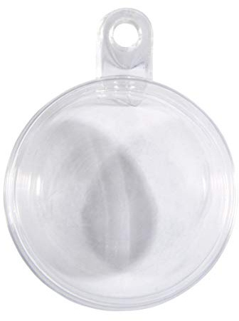 Rayher 39468800 plastkulor, delbara, 8 cm ø, set 6 stycken, plastkulor för fyllning, transparent, akrylkulor med hängande ögla, dekorativa kulor genomskinliga, julgranskulor i två delar