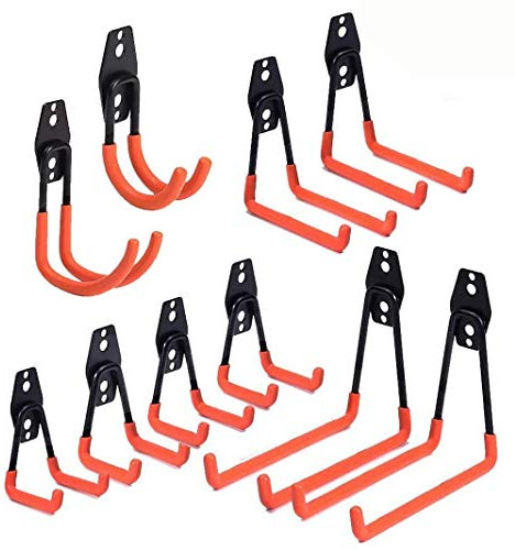 Reehi Garage Hooks, Steel Heavy Duty Garage Storage Hooks for Organizing Power Tools,Ladder,Bulk Items (Pack of 10)