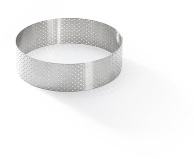 de Buyer - runder gelochter Tortenring VALRHONA - Durchmesser 12,5 cm, Höhe 3,5 cm - 3098.05, Silber