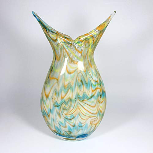 CRISTALICA Glasvase Blumenvase Dekovase Eule 40cm bunt