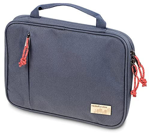 Troika Go Urban Tech Pouch Kabeltasche für Elektronikzubehör aus recyceltem Material in der Farbe Dunkelblau, Maße: 27,5cm x 20,5cm x 3cm, BGO34/DB