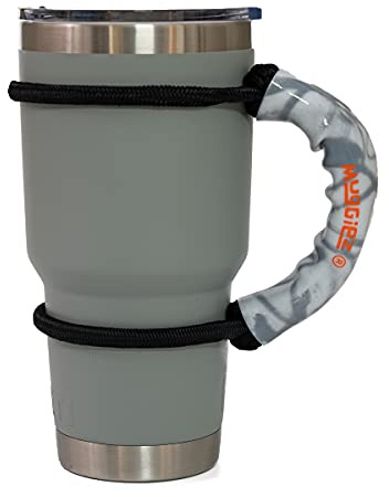 MugGiez Universal Drink Handle, Silver Streak - Silver Marble, The Original Cup Handle, Premium Quality, Tough, Cups, Mugs, Bottles, Cans, Tumblers