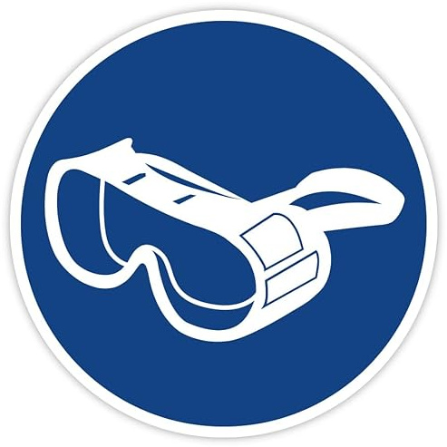 Aufkleber Gebotszeichen „Vollschutzbrille benutzen“ Folie selbstklebend nach BGV 08 | Ø 5-30 cm Made in Germany, Größen Name: Ø10 cm