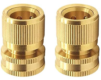 SyiXute 2 Pezzi Filettatura Interna Connettore Rapido,3/4 Pollici Raccordo per Tubo Flessibile in Ottone con Rondelle Tonde,Raccordi Tubo Acqua Giardino per Irrigazione Giardino e Lavatrice