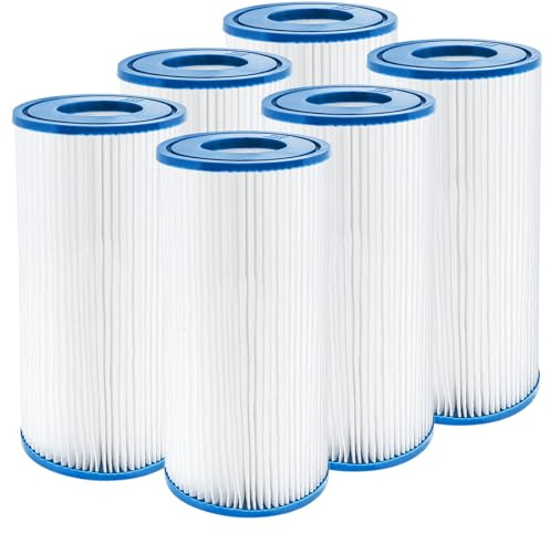 FFyan Patronenfilter für Intex-Typ A-Pool 29002, Filter-Kartuschen für Pumpen, für Patronen-Poolfilter-Vakuumreiniger Pumps Tale Tale 6 Stück