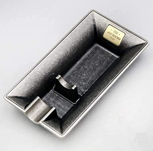 YANAIL Metall-Aschenbecher Retro-Aschenbecher für drinnen und draußen, Esszimmer, Garten, Home, Office, Größe 159 x 83 x 27 mm, Antik-Silber