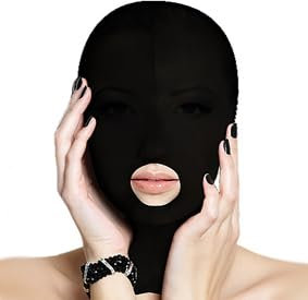 SCHWARZE STOFFHAUBE MIT OFFENEM MUND