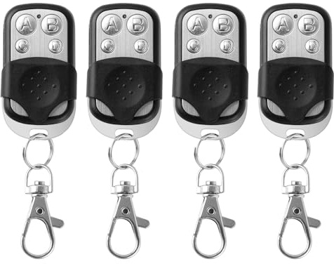 4 Pièces Telecommande Universelle Portail, Telecommande Garage Universelle sans Fil, Telecommande Portail Compatible 433.92 MHz, Telecommande Universelle Porte Garage