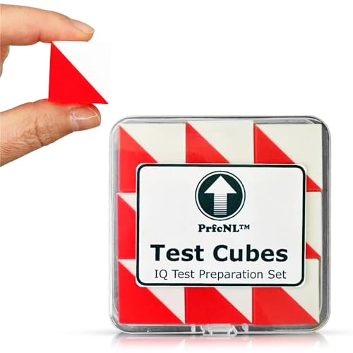 PrfcNL IQ-Testwürfel, Rot und Weiß, 9 Kohs Würfel Übung für Blockdesign-Test BDT WAIS IV und WISC V Tests