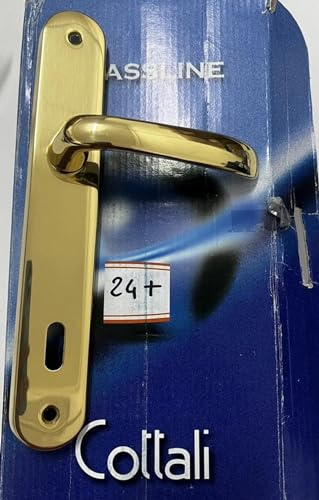 COTTALI MANIGLIA OTTONE PORTA INTERNA MOD. PARO PLACCA OLV