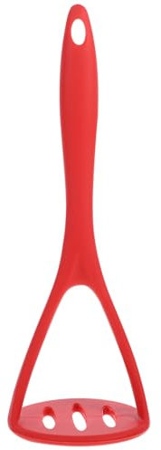 ABOOFAN Potato Masher, Silicone Manual Masher Nonstick Pumpkin Ricer Press Mashed Mud Crusher Kitchen Tools for Bean Root Vegetables Fruits Baby Food Avocado Garlic Red