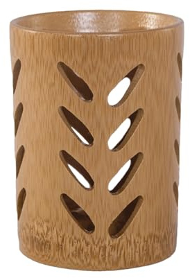 Zahnputzbecher Holz Zahnbürstenhalter - Bambus Toothbrush Holder Badezimmer Organizer - Multifunktional Elektrische Zahnbürste Halterung Für Küche Wohnzimmer Büro (A)