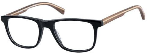 Botaniq Brille mit Sehstärke für Herren optional mit Sonnenbrillentönung oder Blaulichtfilter, Rechteckig, gefertigt aus Acetat, Modell: BIO-1015-104 (inklusive Brillenetui)