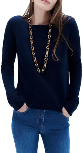Caroll 232K-MZOAN Cachemire Pull-Over, Marine, S Femme