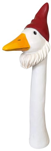 OF Gänsehals Gartenstecker Gans - Höhe 35 bis 38 cm groß - Deko Gartenfiguren für außen (Gartenzwerg)