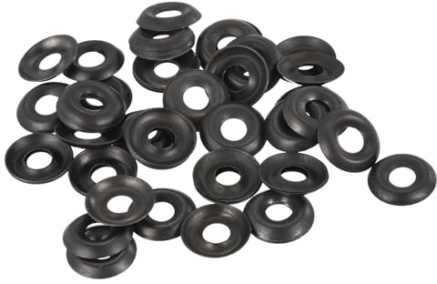 QUARKZMAN 50 Pièces Rondelle à Tête Conique en Fer Noir pour Vis M5 | Diamètre Intérieur M5 x Diamètre Extérieur 14mm x Épaisseur 2mm