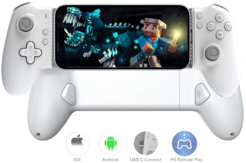 Megadream Mobile Gaming Controller for iPhone 15/16 & Android(USB-C) Remote Controller for PS5/Xbox/PC with Hall Effect Joysticks & Trigger, Cloud Gaming, Macro, Passthrough Charging