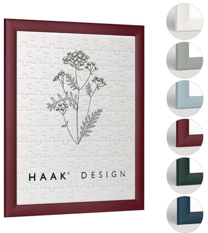 Haak Puzzlerahmen Damira Dunkelrot 50 X 70 cm (ca. 1000 Teile) Bilderrahmen Rahmen für Puzzle