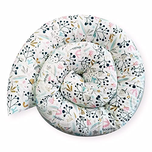 Bebeloo Bettschlange Bettkissen Seitenschläferkissen Nackenrolle Schlafkissen Kuschelschlange Stillkissen Zierkissen Zugluftstopper Body Pillow Baumwolle (Vogelbeere, 300 cm)