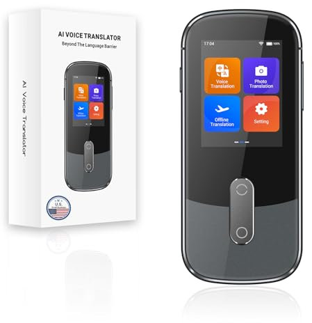 ANFIER Sprachübersetzer-Gerät W09 Offline-Unterstützung 144 Sprachen und Akzente Echtzeit-Übersetzung 98% hohe Genauigkeit Schnelle Reaktion in 1S Ideal für Reisen, Lernen und Business